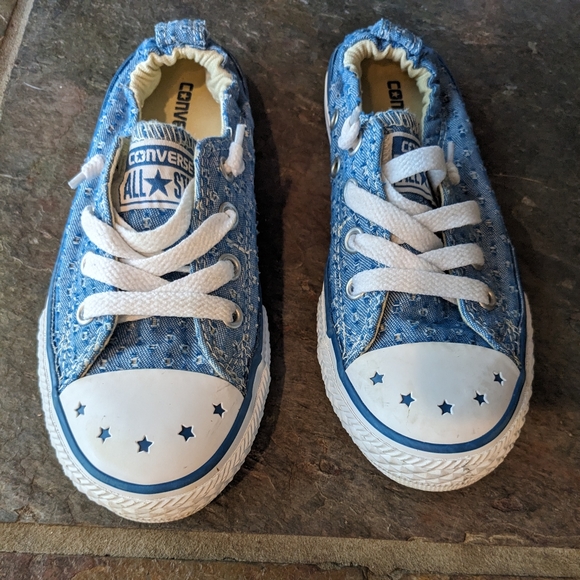 Shoreline blue color Converse lace-up slip-on youth size 13.5 classic low top - Picture 12 of 14